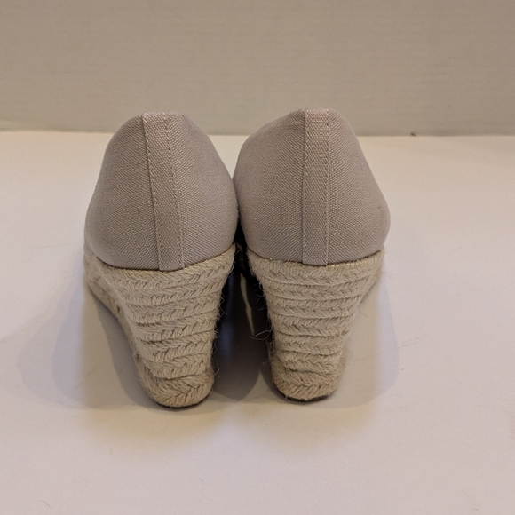 J. Crew Shoes Women’s Espadrille Wedges Canvas Size 10 Flax Color Beige - Picture 4 of 8